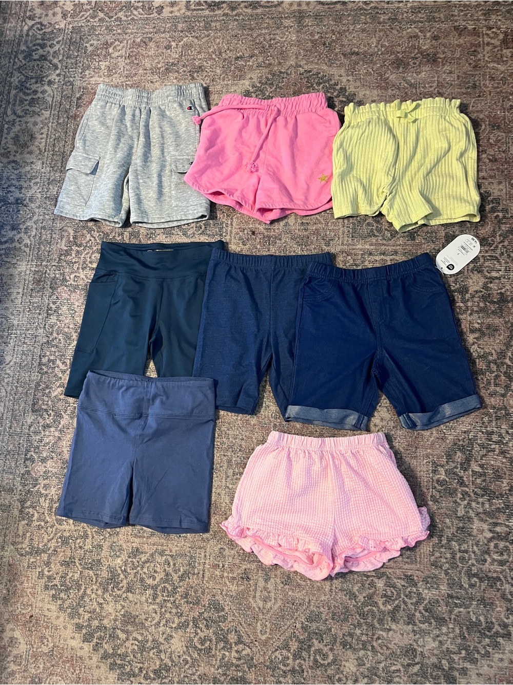 Mixed Girls Shorts Lot - Pink, Navy, Gray, Yellow 6/7 6 7 activewear biker short